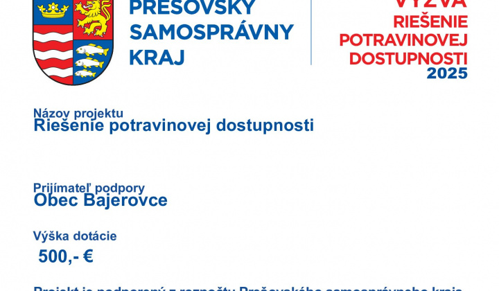 Fotka - Projekt „Riešenie potravinovej dostupnosti“