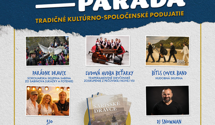Fotka - DRAVCE PARÁDA-tradičné kultúrno-spoločenské podujatie, 29.8.2026 Šarišské Dravce