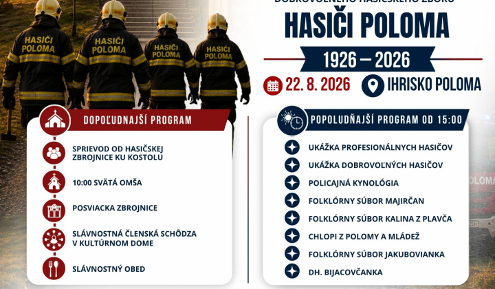 Fotka - Pozvánka-100 rokov DHZ Obce Poloma 22.8.2026